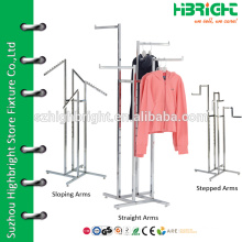 clothing store display stand , 4 way clothing display rack